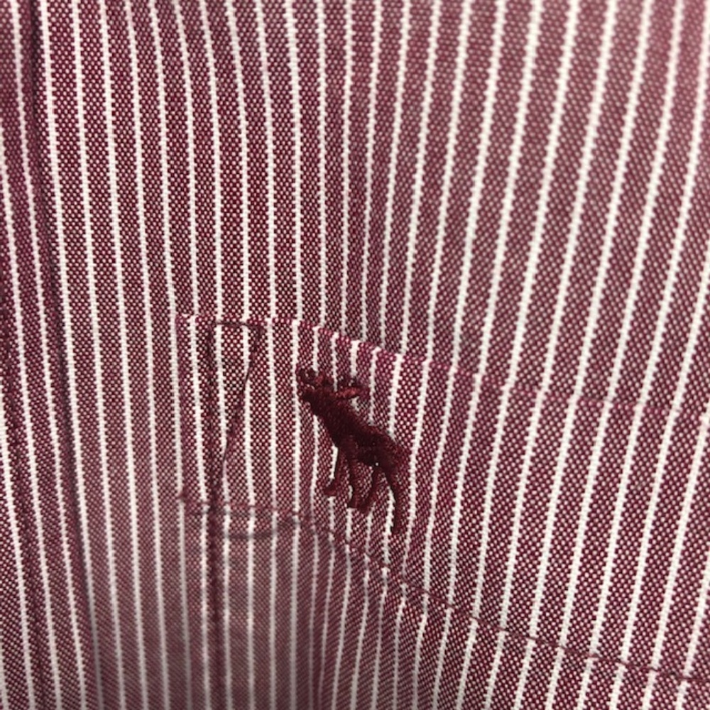 Abercrombie Mens Muscle Small Button Down Burgundy - Picture 5 of 8